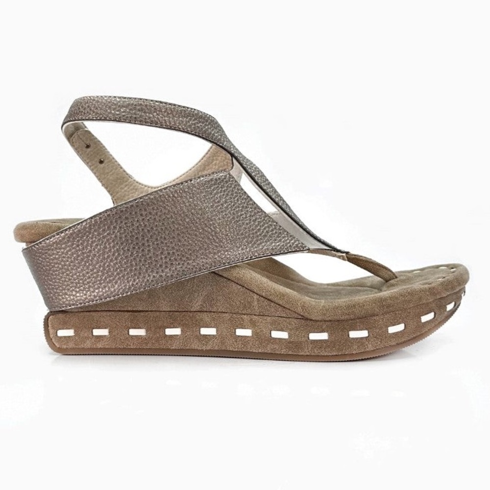 NEW Modzori Venitia 2 Reversible Wedge Sandal, Off White/Pewter Size 11 NIB - Picture 3 of 11